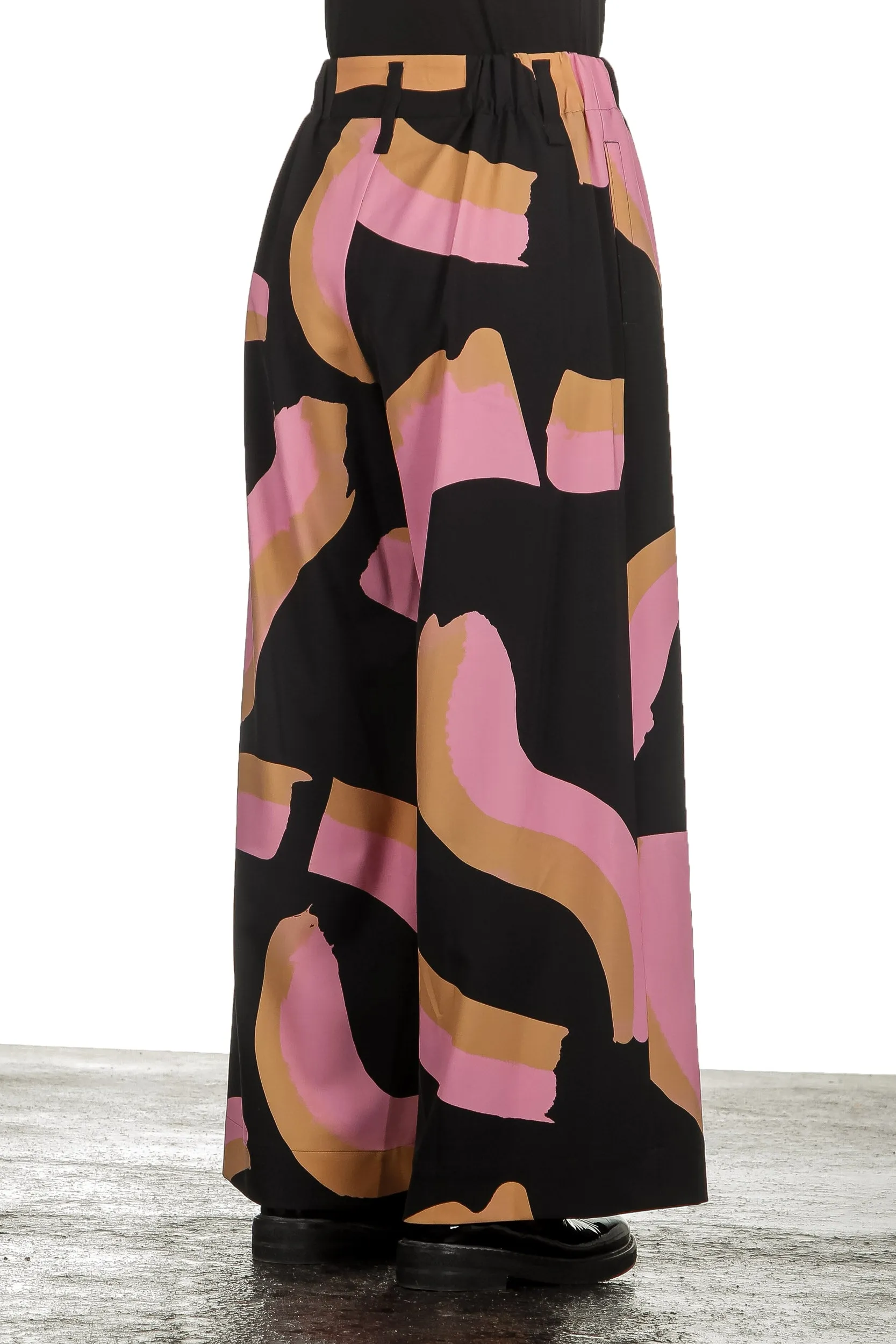 Issey Miyake Avantgarde Damen Hose mit Print mehrfarbig